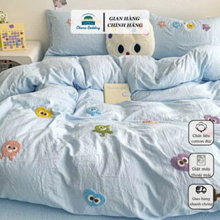 Set 4 món vỏ chăn ga gối cotton đũi mềm mịn thoáng khí 4 mùa Otama Bedding, Bộ drap đa sắc decor phòng ngủ