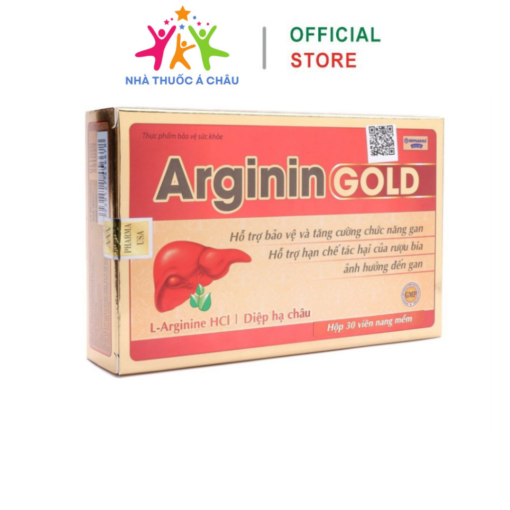 Viên uống bổ gan thảo dược Arginin Gold giải độc gan, hạ men gan - Hộp 30 viên