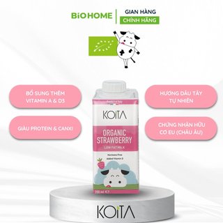 Sữa tươi hữu cơ vị dâu Koita - 200ml