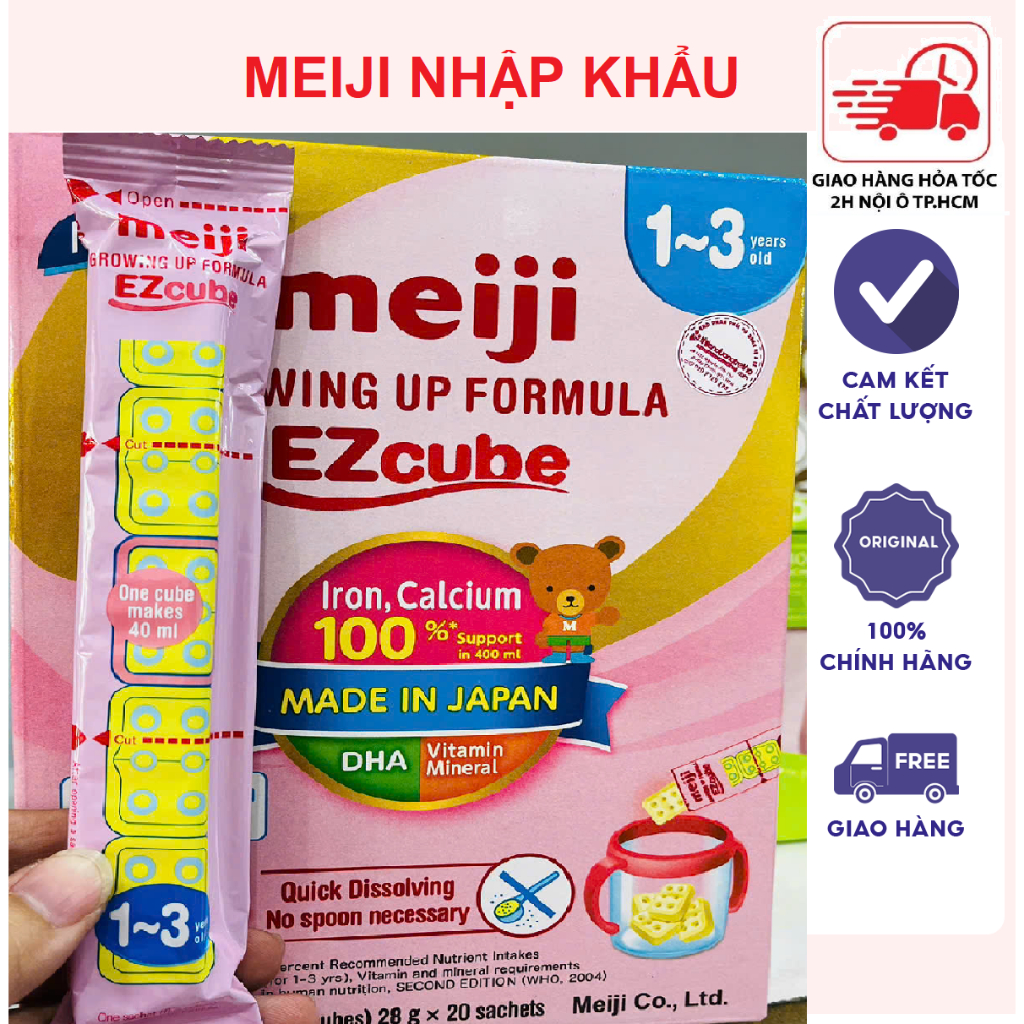 Sữa bột Meiji Growing up formula dạng thanh 28g cho bé 1-3 tuổi (Meiji Nhập Khẩu) lẻ 1 thanh