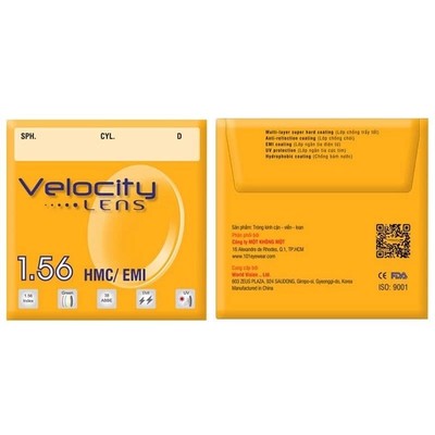Tròng kính Velocity Hàn Quốc 1.56 - Chống trầy, chói và tia UV