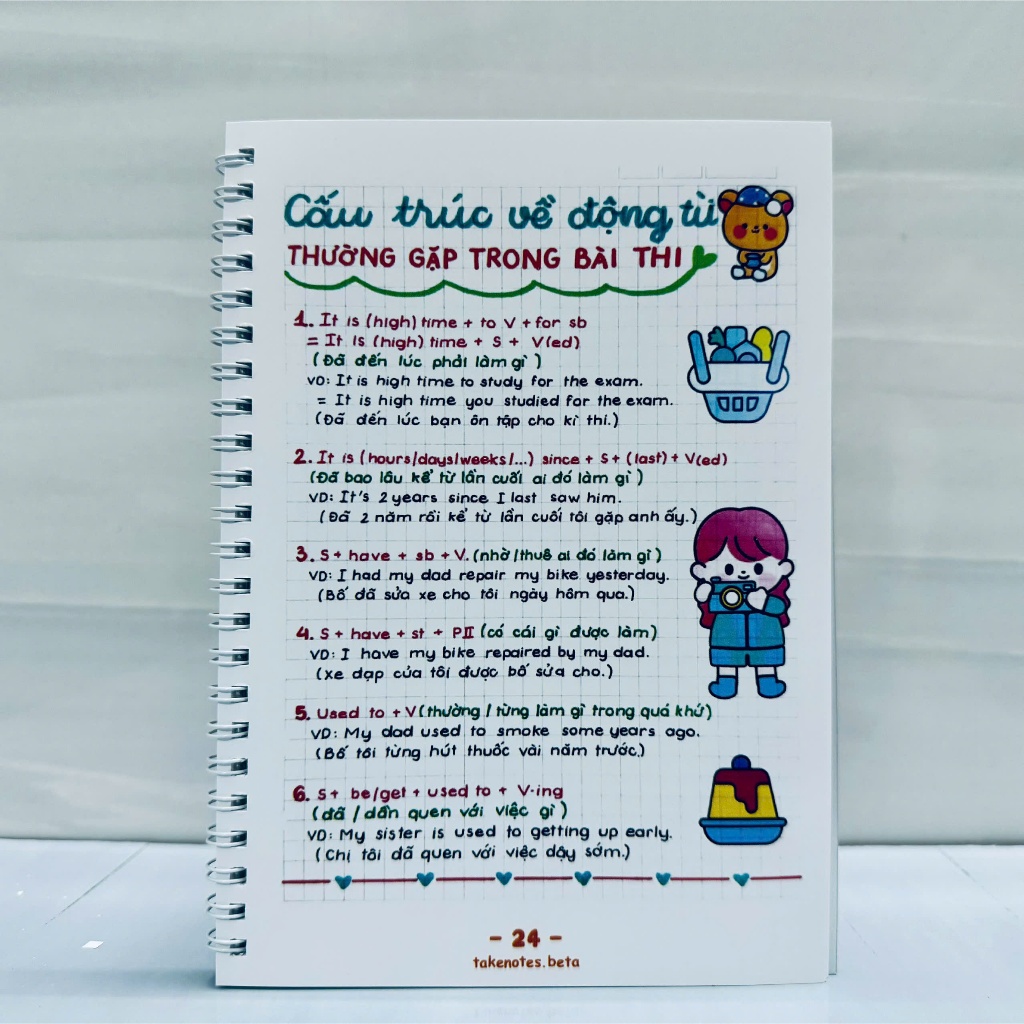 Sổ tay Takenote Tiếng Anh tổng hợp chung từ 2-12 - Khổ giấy lớn (loại 𝗔𝟱) | BigBuy360 - bigbuy360.vn