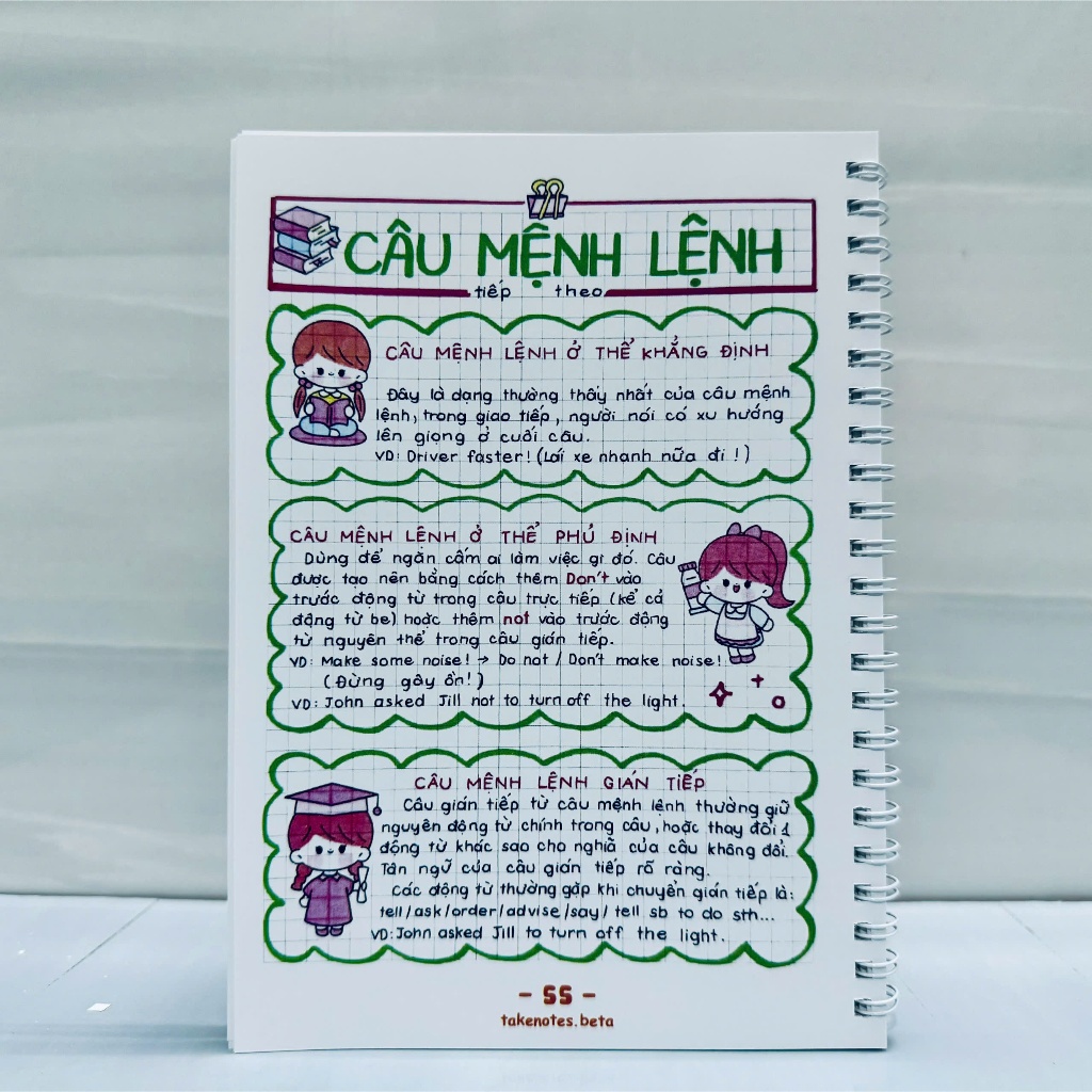 Sổ tay Takenote Tiếng Anh tổng hợp chung từ 2-12 - Khổ giấy lớn (loại 𝗔𝟱) | BigBuy360 - bigbuy360.vn