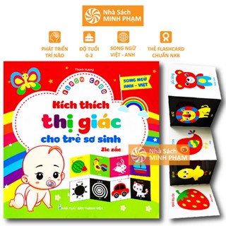 Sách - Bộ thẻ Flash card kích thích thị giác cho trẻ sơ sinh zic zắc - Song ngữ Anh Việt - Gồm 40 thẻ