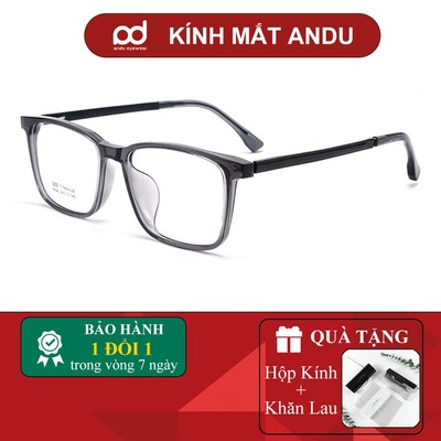 Gọng kính cận thời trang nam nữ ANDU EYEWEAR dáng chữ nhật chất liệu nhựa và titanium - 6066