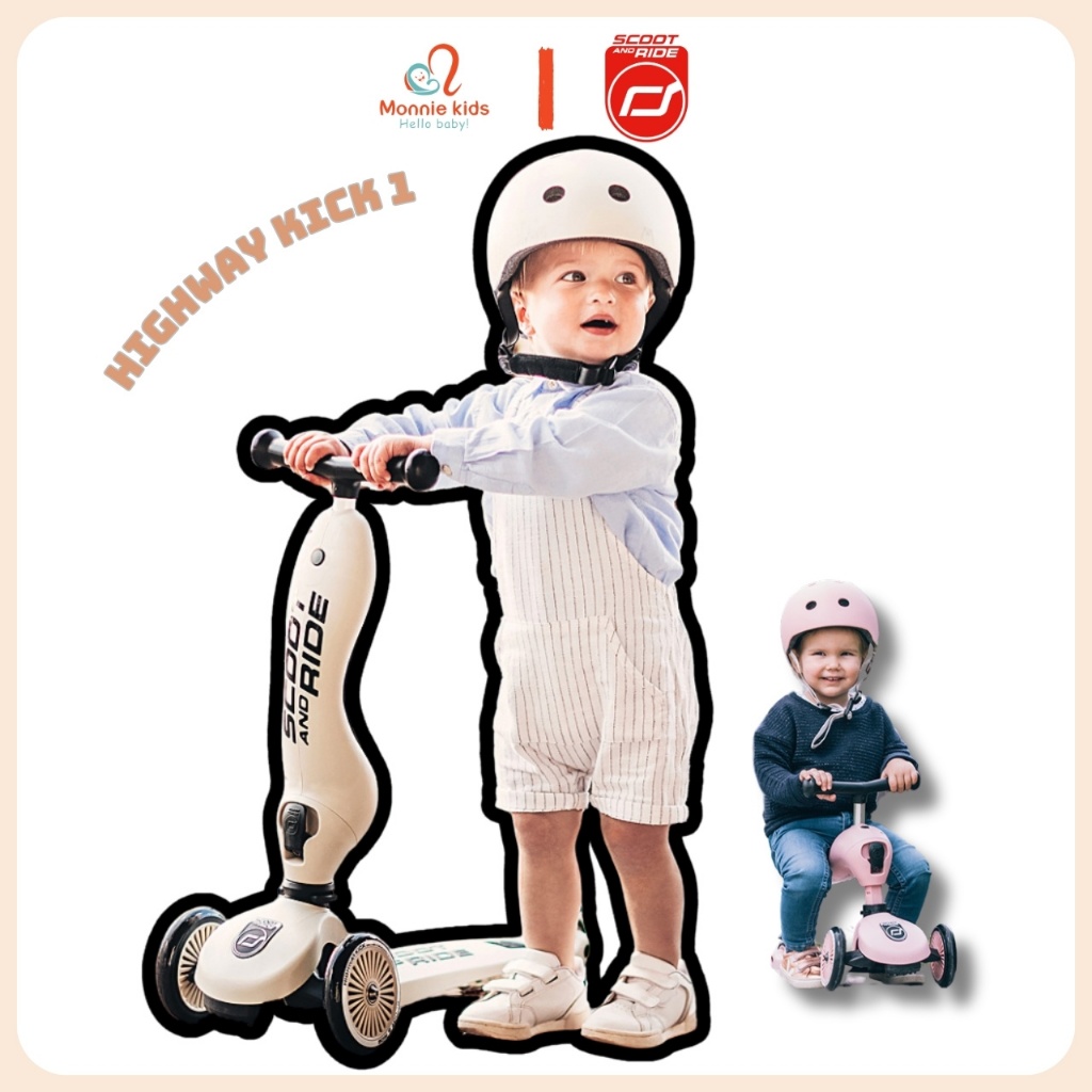 Xe trượt scooter cho bé Scoot and Ride Highwaykick 1, xe chòi chân 3 bánh trẻ em 3in1 - Monnie Kids