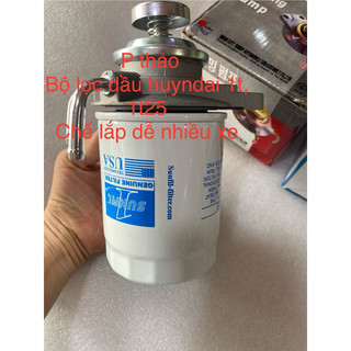 bộ lọc cao cấp cụm lọc dầu + bơm tay huyndai 1t, 1t25,h100,poter 1,kia tải, chế lắp nhiều xe