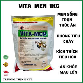 Men tiêu hoá trộn thức ăn Vita men 1kg, tiêu hoá tốt, tăng hấp thu thức ăn, khô phân.