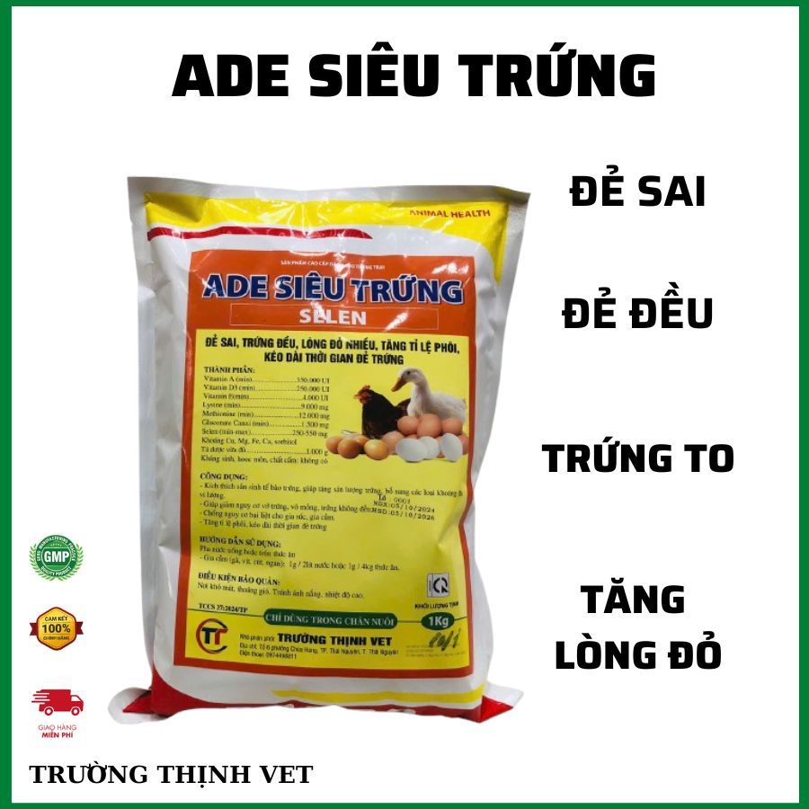 ADE tăng trứng cho gà, vịt, chim cút gói 1kg. Thú y Trường Thịnh