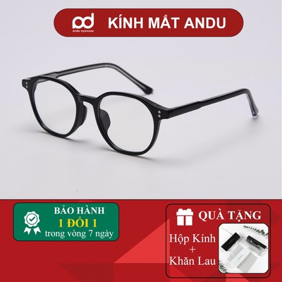 Gọng kính cận thời trang nam nữ ANDU EYEWEAR dáng oval cốt kim loại chất liệu nhựa cao cấp - 19AD52