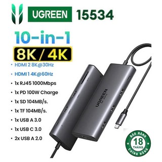 Hub chuyển usb c 10 in1 ugreen 80133 15534 cm639