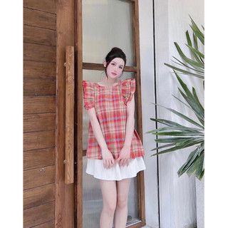 Áo bầu kẻ cam siêu xinh