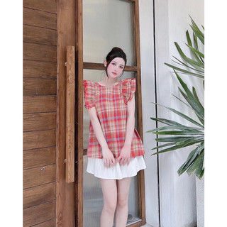 Áo bầu kẻ cam siêu xinh