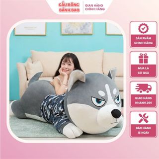 Chó Husky Bông Siêu To Khổng Lồ - Gấu Bông Husky, Thú Nhồi Bông Husky Ngầu Cao Cấp
