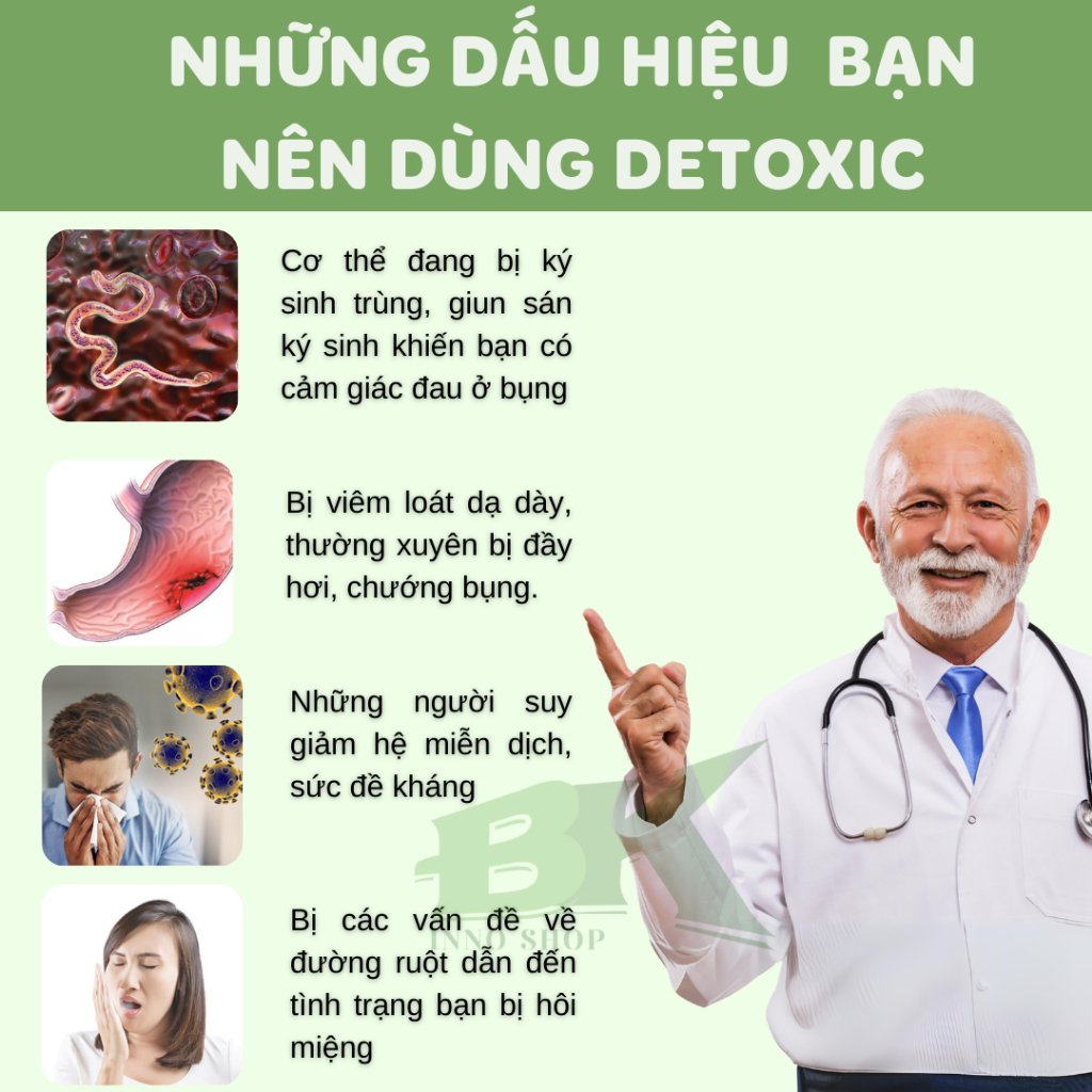 Viên Uống Thảo Dược DETOXIC Nga Hỗ Trợ Tiêu Diệt Ký Sinh Trùng, Giun Sán, Làm Sạch Đường Ruột, Đào Thải Độc Tố | BK INNO