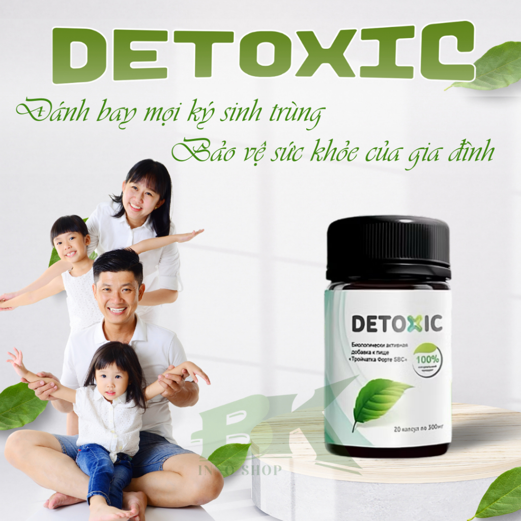 Viên Uống Thảo Dược DETOXIC Nga Hỗ Trợ Tiêu Diệt Ký Sinh Trùng, Giun Sán, Làm Sạch Đường Ruột, Đào Thải Độc Tố | BK INNO