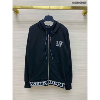 Áo khoác Nam LV họa tiết ĐÍNH ĐÁ  phối mũ chất nỉ 2 lớp gió form chuẩn