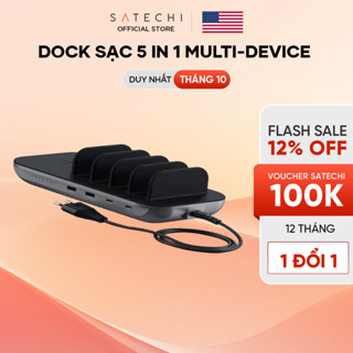 [THƯƠNG HIỆU MỸ] SATECHI Dock sạc 5in1 Satechi hỗ trợ sạc không dây chuẩn Qi 10W - BẢO HÀNH 1 NĂM