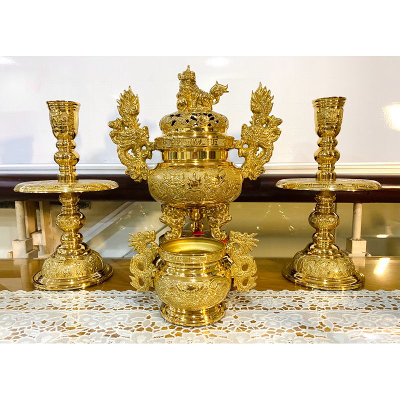 BỘ ĐỈNH LƯ BẰNG ĐỒNG CAO 34cm