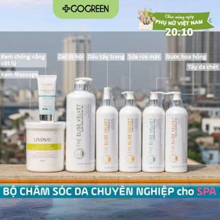 Bộ Chăm Sóc Da LINDSAY Cá Nhân, Spa Thẩm Mỹ Viện Tẩy Da Chết, Nước Tẩy Trang, Kem Chống Nắng, Sữa Rửa Mặt, Kem Massage