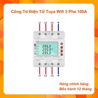 Công tơ điện tử thông minh 3 pha Wifi Tuya Smartlife 100A
