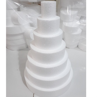 Xốp cốt bánh kem, phôi xốp nhiều kích thước cắm hoa sáp hoa giả, trang trí tráp ăn hỏi xốp tròn - tim