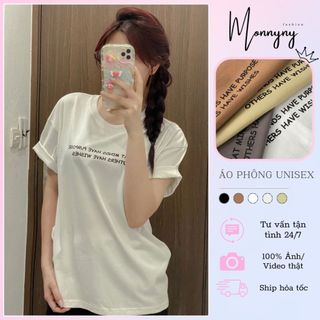 Áo Thun In Chữ Áo Phông Unisex Nam Nũ Form Rộng Tay Lỡ Chất Cotton 2 Chiều Định Lượng Vải 250gsm Monyny Closet