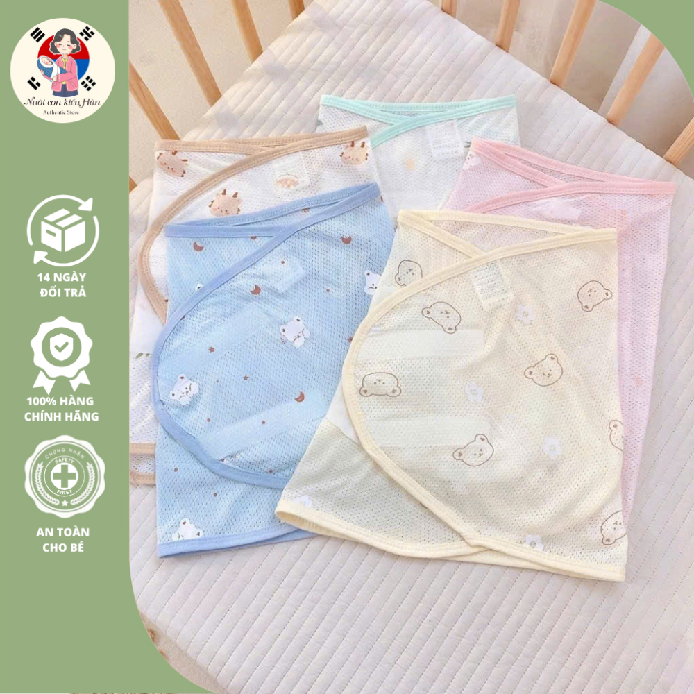 Quấn chống giật mình cho bé chất liệu vải thở vải cotton siêu thoáng mát giúp bé ngủ ngon giấc Nuoiconkieuhan