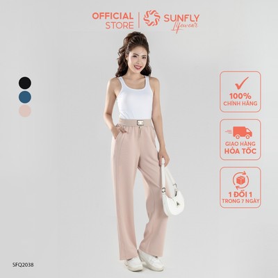 Quần dài nữ poly 2 da ống suông SFQ2038