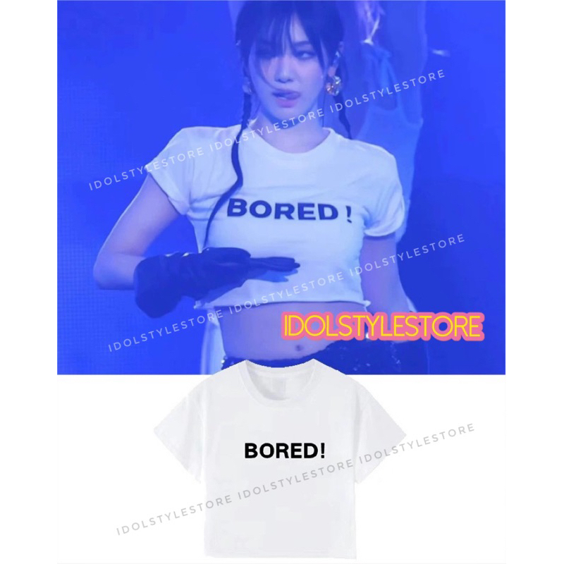 áo thun croptop babytee Bored NingNing Aespa