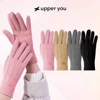 Bao Tay Nữ Nhung Mịn Cao Cấp Upper You Giữ Ấm Chống Nắng UV Ngón Tay Chạm Màn Hình Cảm Ứng - GLF03