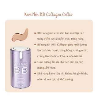 [Bộ CELLIO]Kem Nền BB Collagen - Phấn phủ Collagen-Kem chống nắng