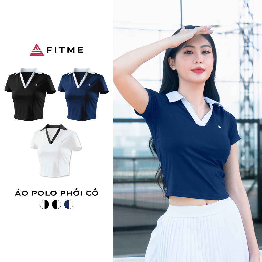 Áo polo thể thao nữ Fitme GOC phối cổ chất liệu co giãn chơi pickleball cầu lông, tennis ABPL01 | BigBuy360 - bigbuy360.vn
