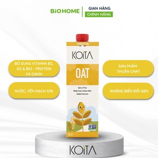 Sữa Yến Mạch Koita 1L [GIAO HỎA TỐC] Sữa Hạt Thực Vật  Nhập Khẩu Ý Không Đường Giàu Chất Xơ Thơm Ngon Hộp Lớn Tiết Kiệm