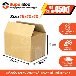 15x10x10 Combo 100 hộp carton đóng hàng Super Box hộp bìa đóng gói giá rẻ