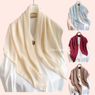Khăn choàng công sở thời trang nữ chất đẹp cỡ lớn đa năng size 90x90cm bảng trơn unisex.Khăn turban vuông thắt nơ,làm áo