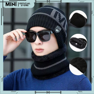 Mũ len nam nữ trùm đầu unisex giữ ấm nón len nam nữ thời trang kèm khăn quàng cổ