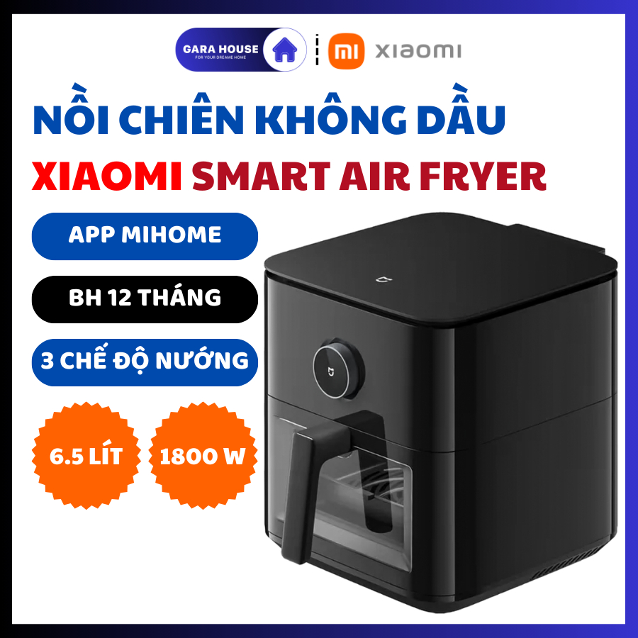 Nồi chiên không dầu hơi nước Xiaomi Mijia 6.5L - Kết nối app Mihome thông minh - Bảo hành 12 tháng