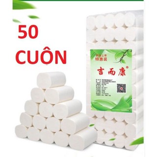 THÙNG 50 CUỘN GIẤY VỆ SINH TRẮNG KHÔNG LÕI 4 LỚP SIÊU DAI HÀNG NỘI ĐỊA TQ.
