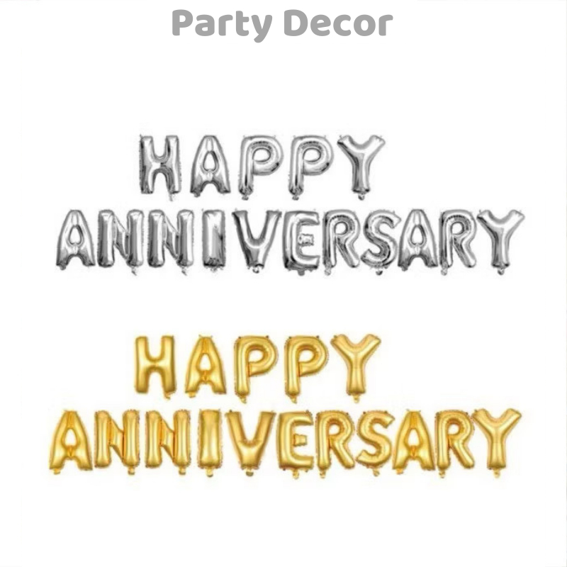 Set bóng chữ HAPPY ANNIVERSARY trang trí tiệc