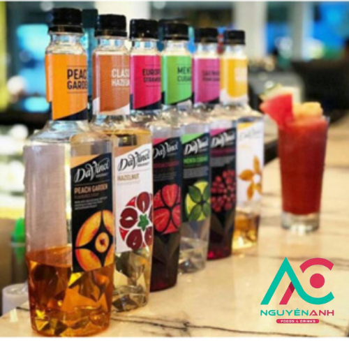 Siro Davinci các vị (hạnh nhân, hạt dẻ, đào, vải,...) chai 750ml - nguyên liệu chọn lọc cao cấp