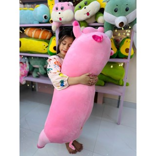 Gấu bông heo mắt híp, heo ngủ gật, heo mắt hồng,heo mắt híp chất liệu miniso 4 chiều size 1m1