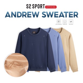 Áo nỉ sweater nam S2 SPORT dài tay cổ tròn họa tiết thêu nổi chất nỉ cotton USA giữ ấm tốt - AN019