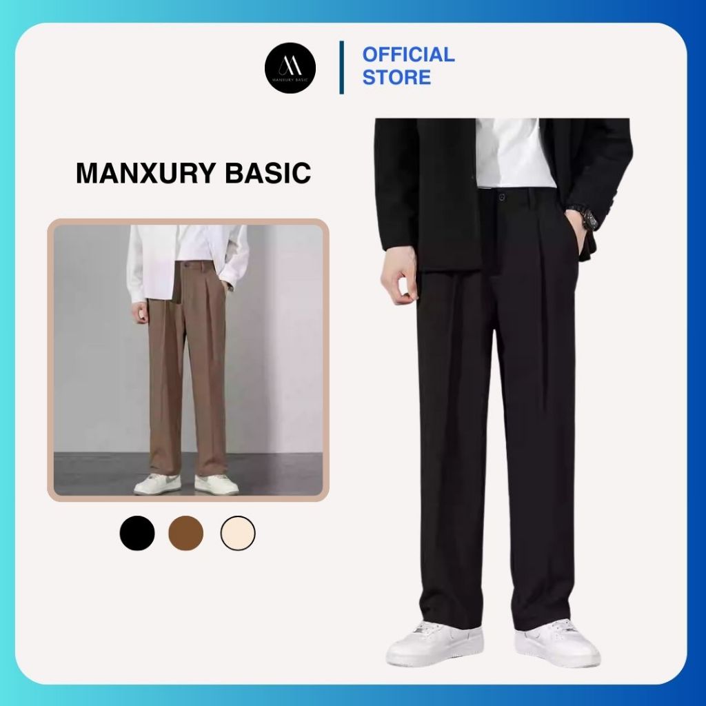 Quần baggy nam ống suông cạp chun co giãn quần ống côn dáng suông quần tây nam công sở mềm mịn 6515