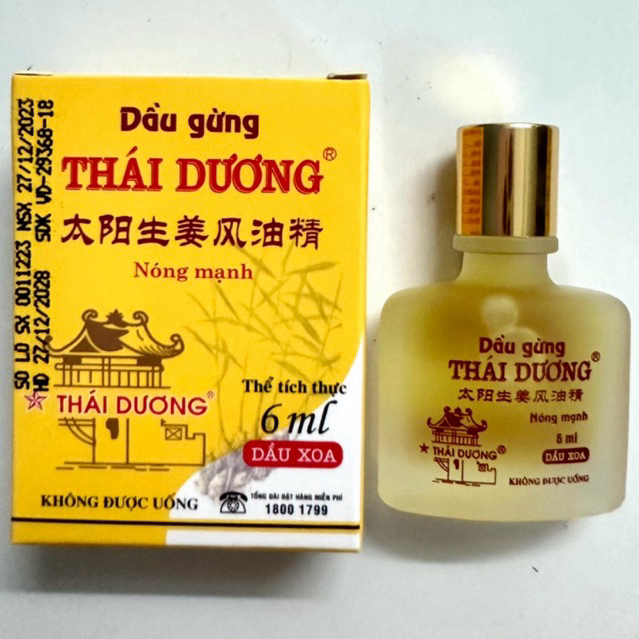 [ LẺ DẦU ] DẦU GỪNG 🫚 THÁI DƯƠNG CHAI NHỎ -6ML NÓNG VÀ THƠM
