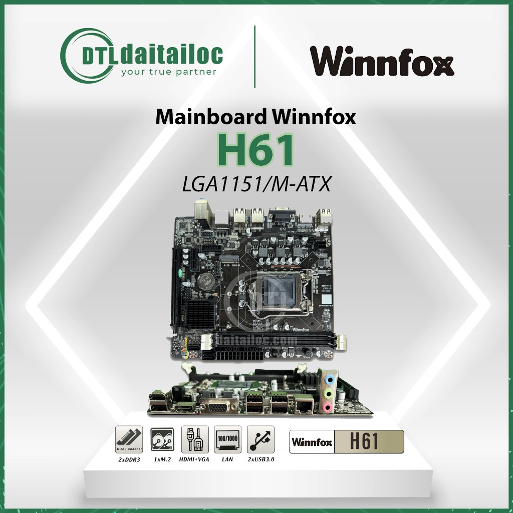 Mainboard - Bo Mạch Chủ Winnfox H61 - Hàng Chính Hãng