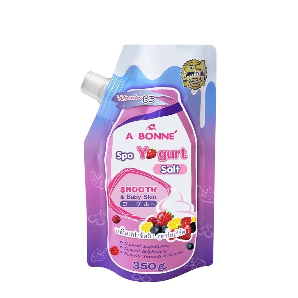 Muối Tắm A Bonne' Spa Yogurt Salt Sữa Chua Trái Cây Tẩy Tế Bào Da Chết Body Cơ Thể Trắng Sáng Mềm Da Dưỡng Ẩm Abonne