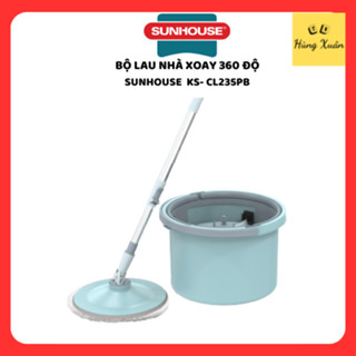 Bộ Chổi Lau Nhà Tách Nước Bẩn Thông Minh, Bộ lau nhà xoay 360 độ Sunhouse KS-CL235PB