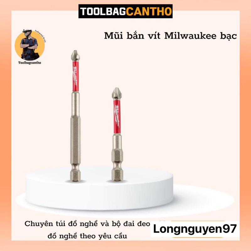 Mũi bắn vít Milwaukee bạc PH2 chuẩn ngắn