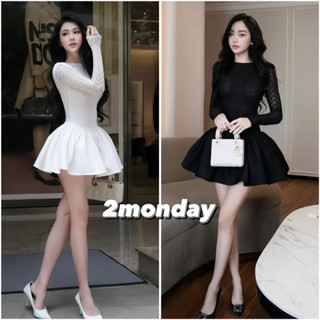 [TẶNG QUẦN/ SẴN] VÁY NỮ REN TAY DÀI CỔ TRÒN BỒNG XOÈ DÁNG NGẮN SIÊU XINH V29